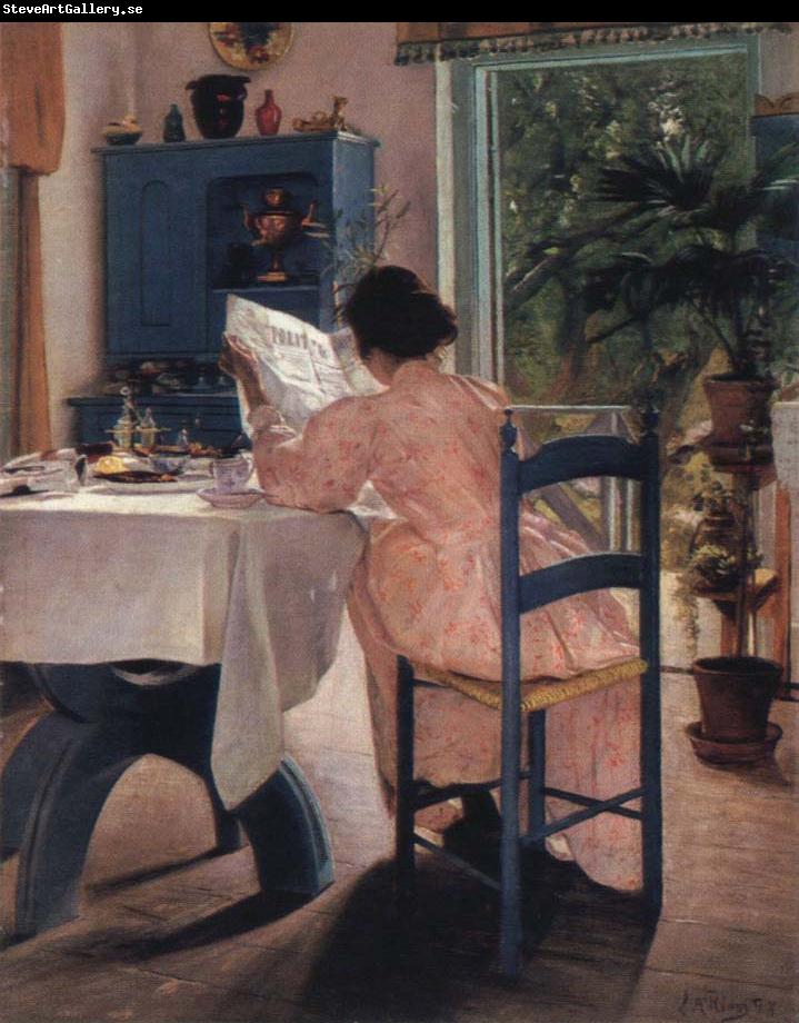 Laurits Andersen Ring at breakfast